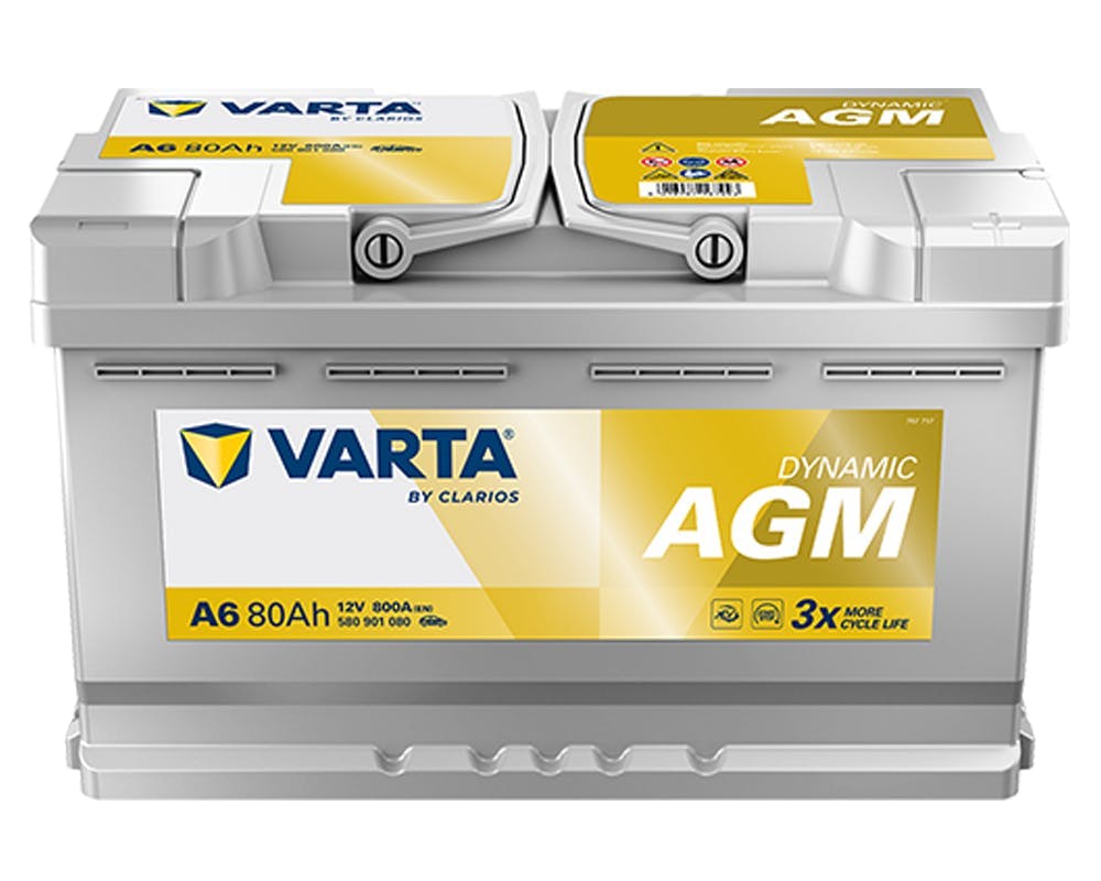 ドイツ製 VARTA バッテリー 580-901-080 A6 (旧品番F21) AGM バルタ