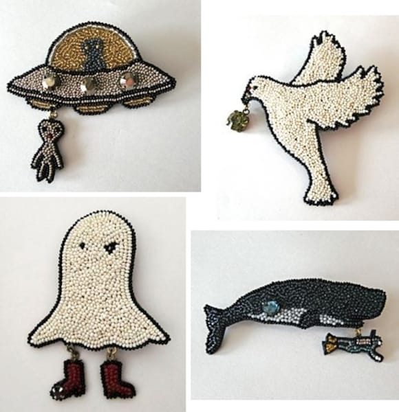 小林モー子 ビーズブローチ ちくわ 小林モー子 ビーズブローチ ちくわ