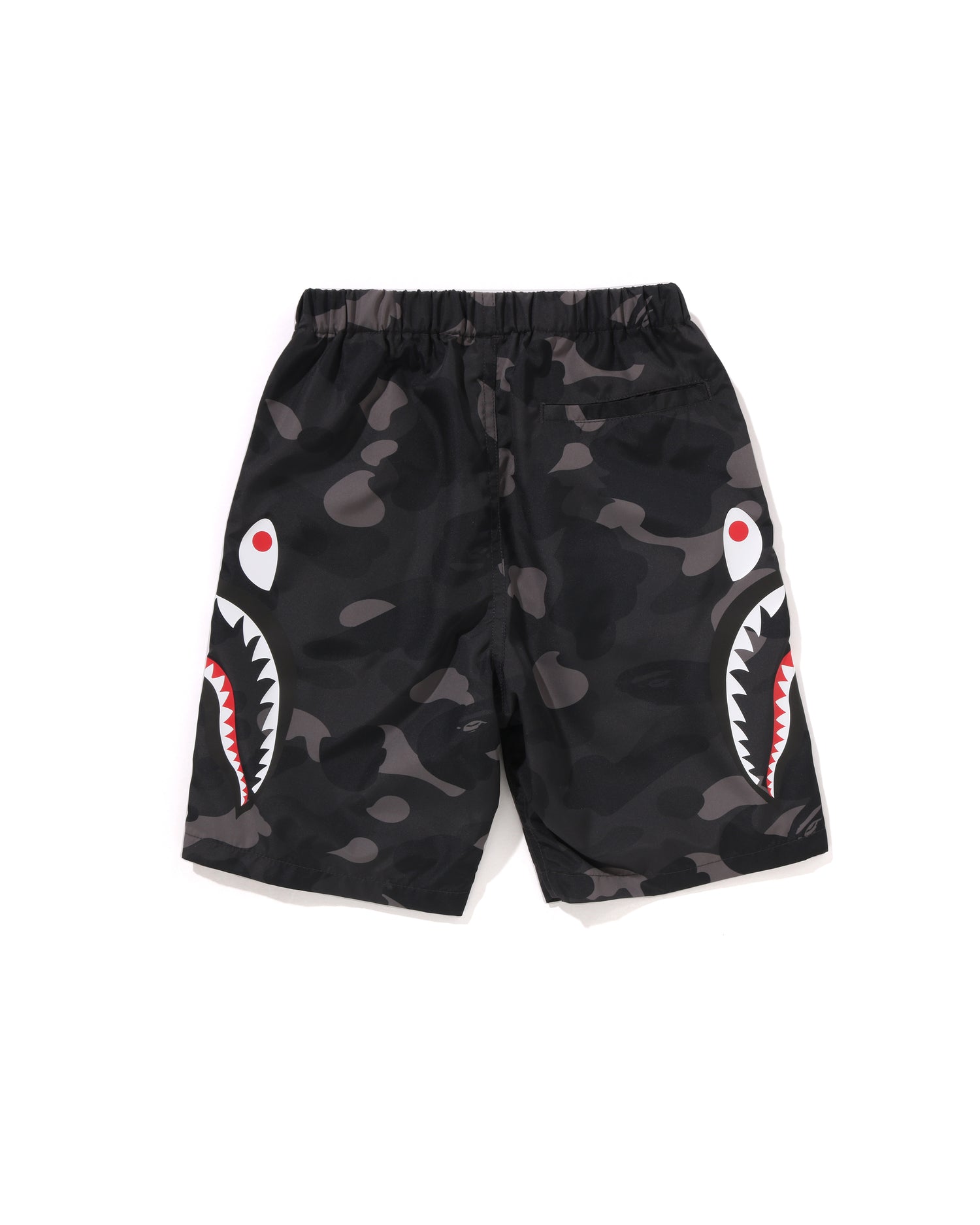 A BATHING APE® Kids Color Camo Side Shark Beach Shorts | Bape