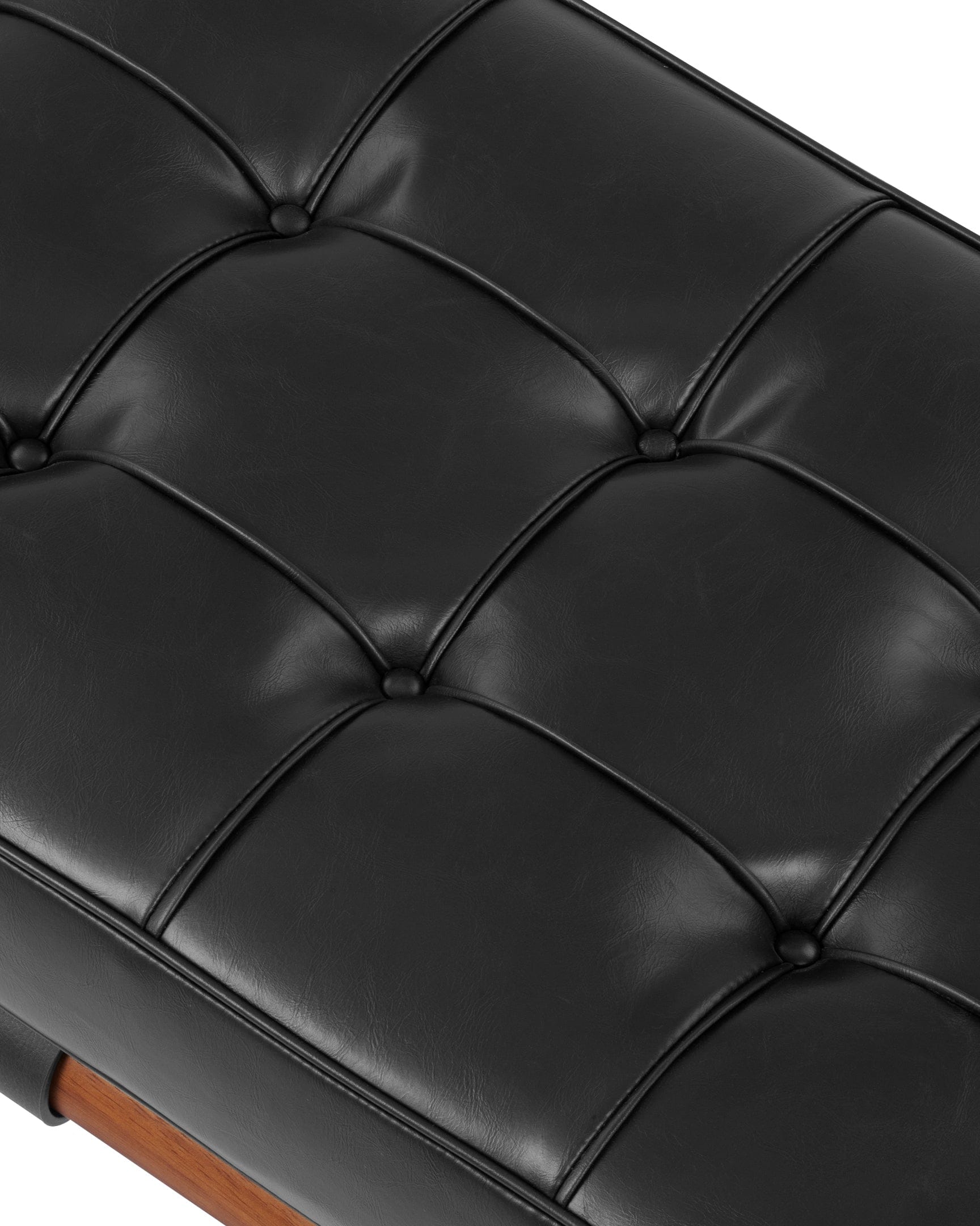 Manhattan Two Seater Bench, Black Premium Leather – ICONS