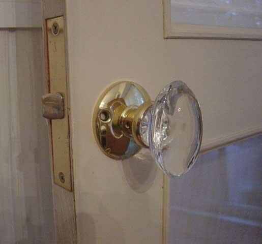 ガラスのドアノブセット（オーバルノブ） - フランスアンティーク