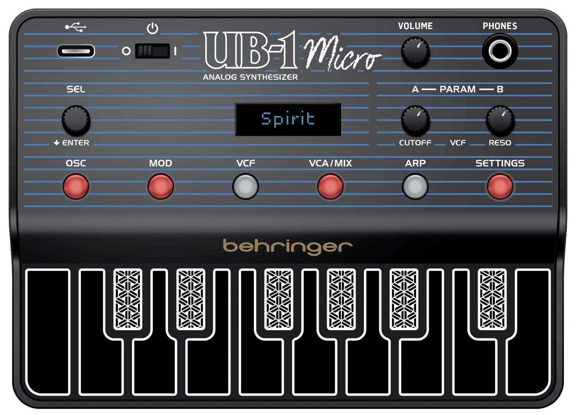 Behringer ” UB-1 ” | 2 DCOと4-pole filter搭載のポータブル