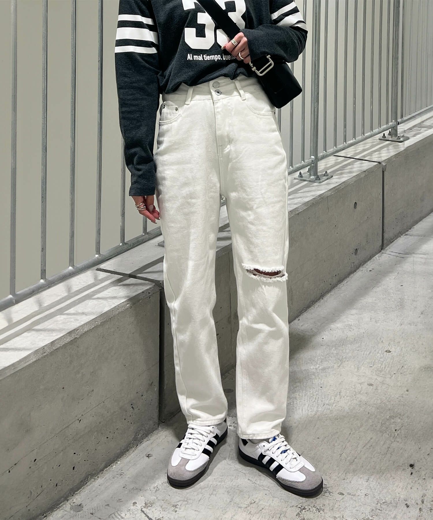 ダメージホワイトデニム | Damaged white denims(chiica select)