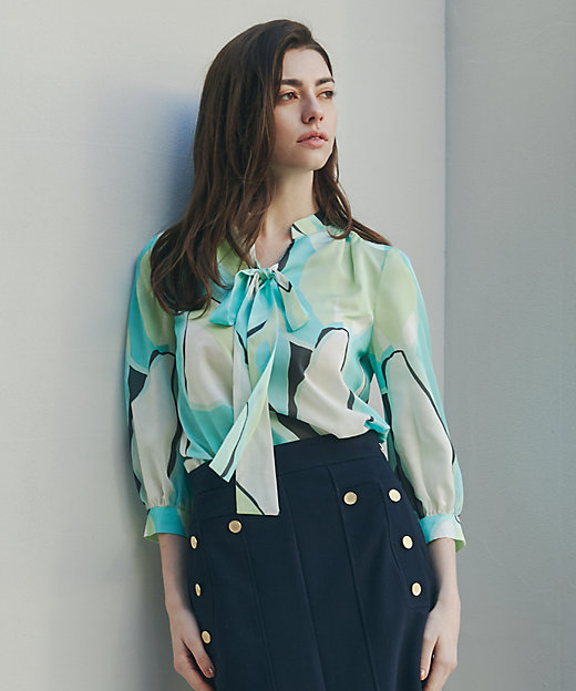 ◇マルチカラープリントブラウス（0315110401