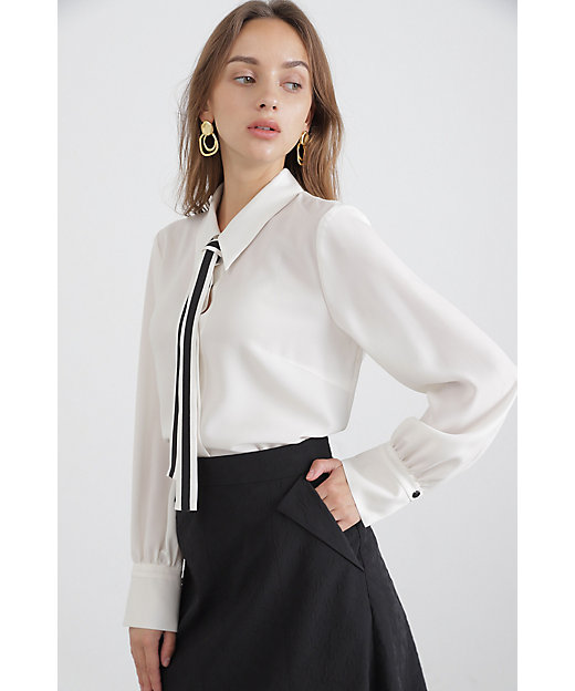 ◇バイカラータイブラウス（0313210940） | PINKY&DIANNE