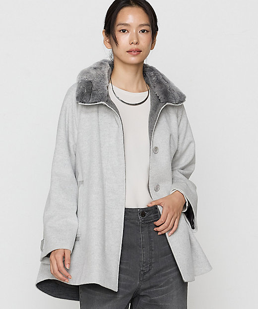 TALLサイズ 〕 アンゴラウール Aラインショートコート