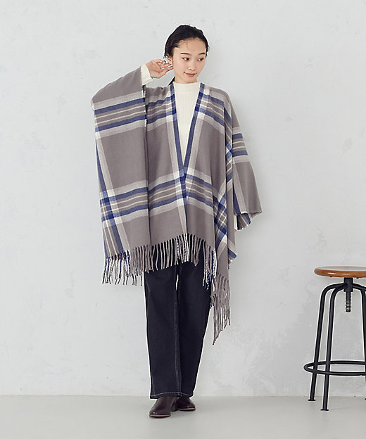 チェック柄 ポンチョストール（9570MM01） | MONO COMME CA
