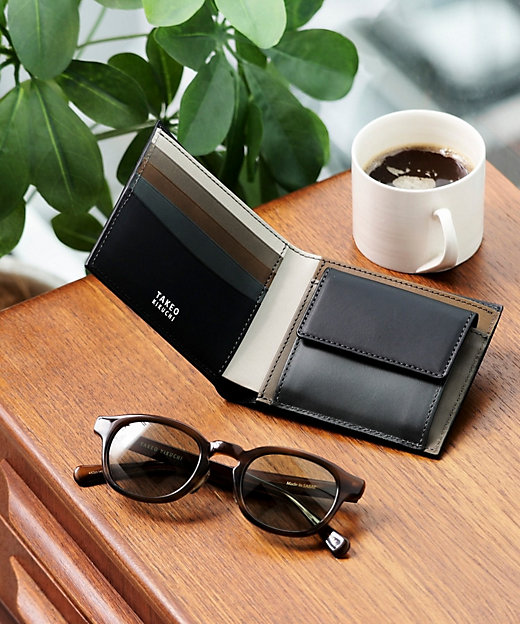 アンティーク調レザー 2つ折り財布（2002120377） | TAKEO