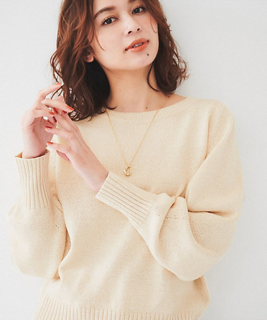 アンサンブル可能／ラメ調】シャイニーセミラグランプルオーバーニット