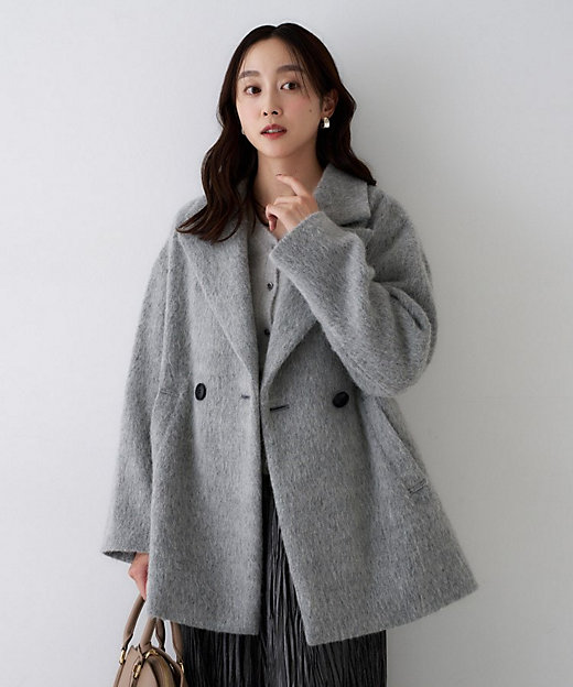 エレガントジャケット／アウター】イタリアンシャギーPコート