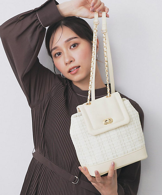 長さ調整可能】ツイードミニリュック（2002537738） | index