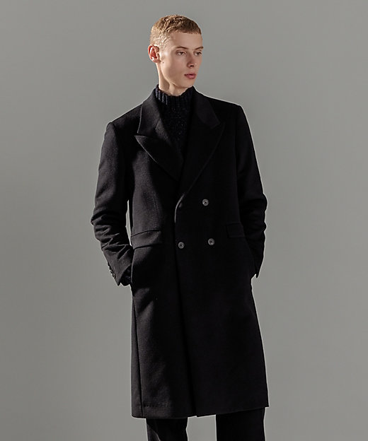 WEB限定】グロッシーウール ダブルブレストチェスターコート