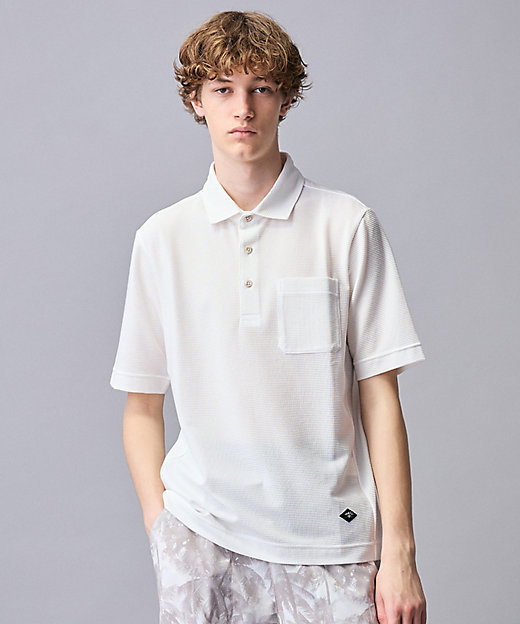 ゆったり】グリットワッフル アウトドアポロ シャツ