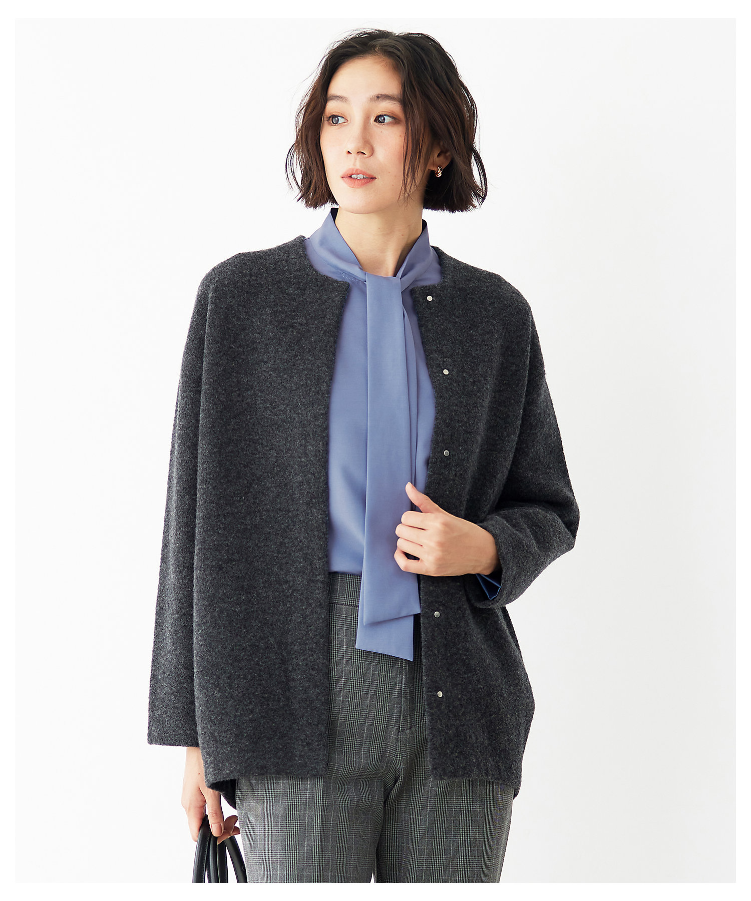 洗える】ブークレーニット アウター（KRWMCW0561） | 自由区