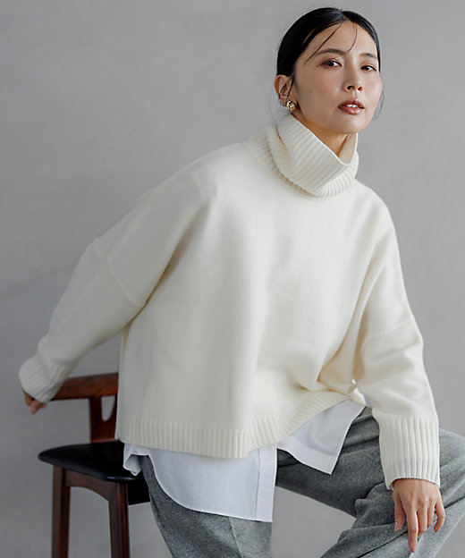 洗える】ウールカシミヤ ニットポンチョ（KRWOSW0652） | 23