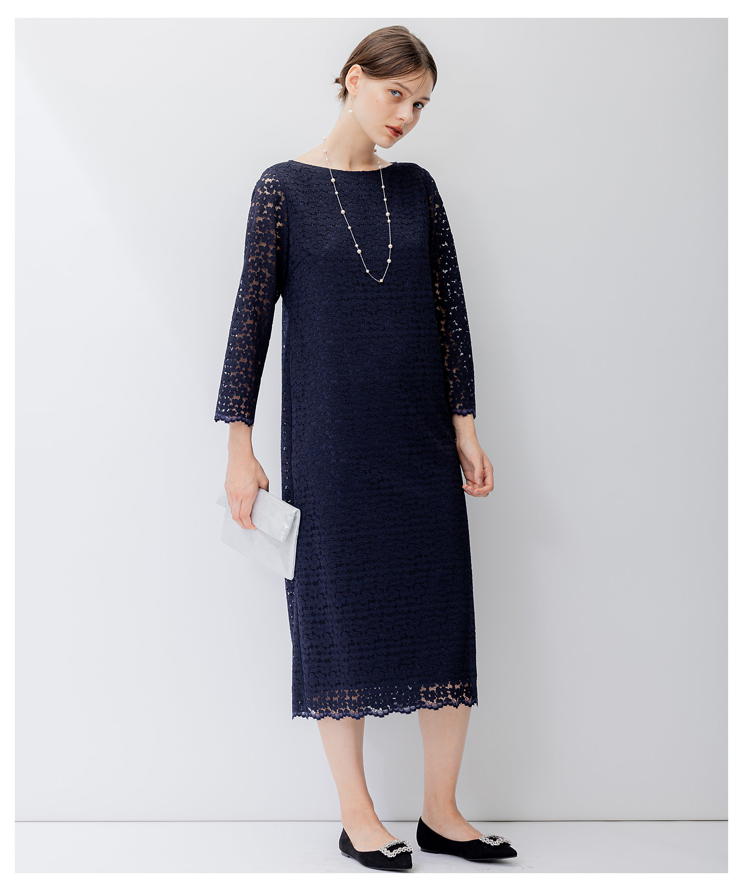 APPLAUDIR】オプティカルフラワーレース ドレス