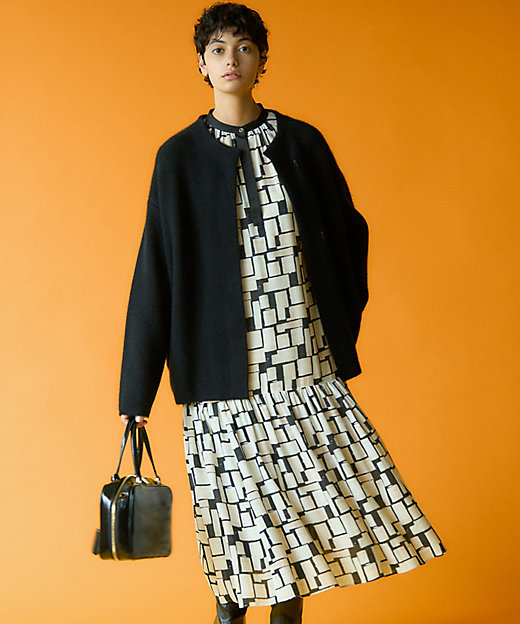 洗える】ARGENTI コラージュプリント ワンピース