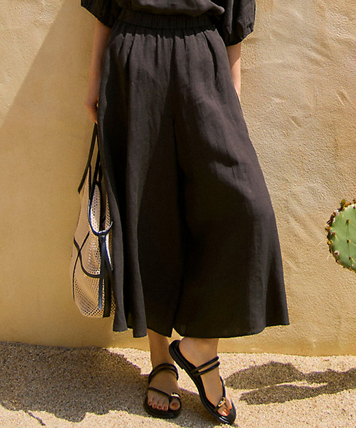 洗える】LIBECOリネン ガウチョ パンツ（PRWSGM0610