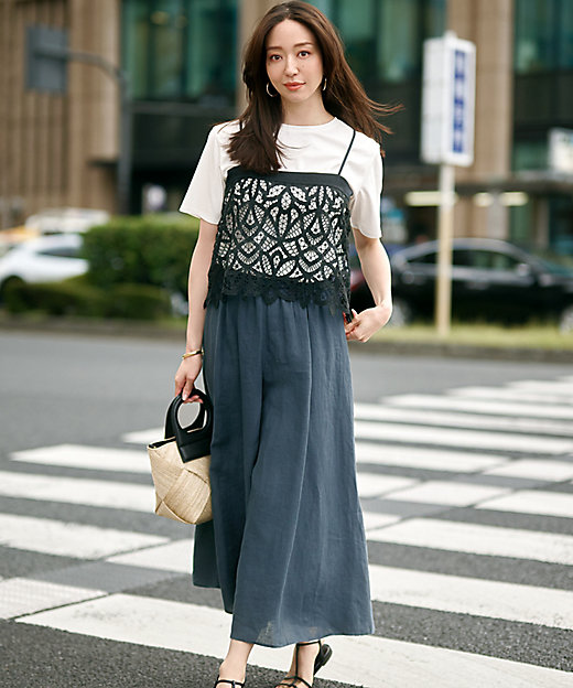 洗える】LIBECOリネン ガウチョ パンツ（PRWSGM0610