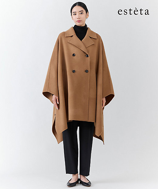 エステータ】ウールリバー ポンチョ コート（SCH6GW0941