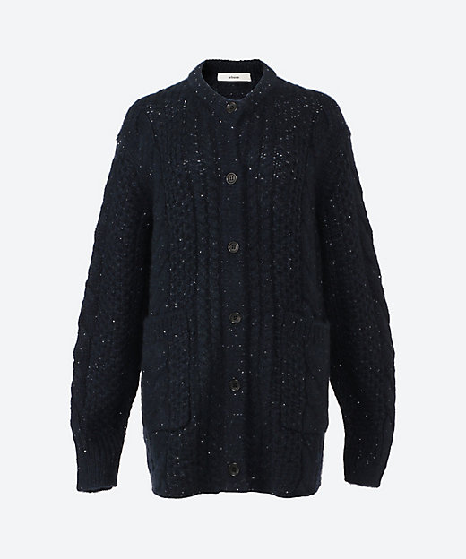 スパンコールアルパカリリヤーン ミドルロングカーディガン