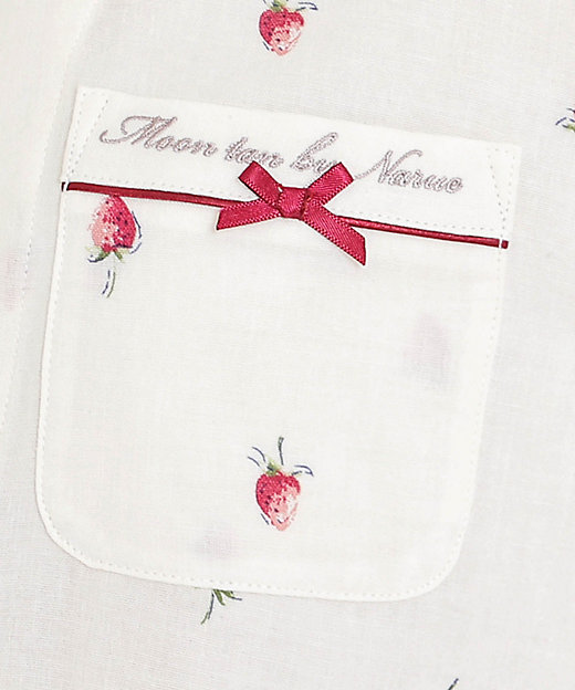 コットンダブルガーゼいちごシャツパジャマ 25－51431 | Narue