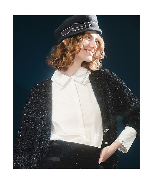 LOULOU WILLOUGHBY】レーストリミングシャツ