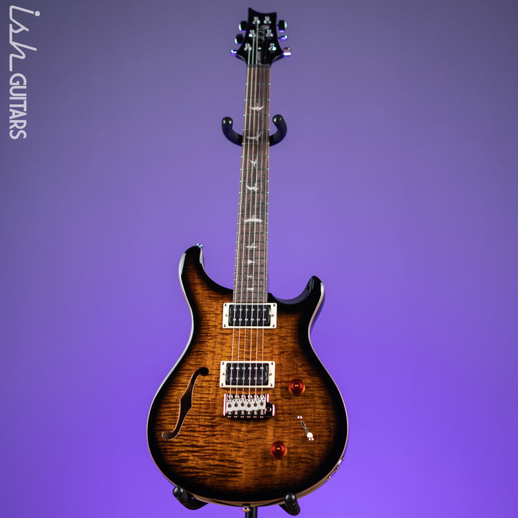 PRS SE Custom 22 Semi-Hollow Black Gold Sunburst – Ish Guitars