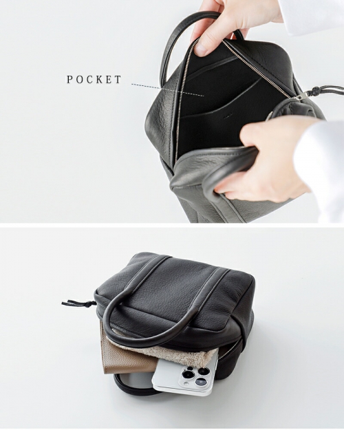 Aeta アエタ DA104 SQUARE BOSTON MINI ディアレザー スクエア