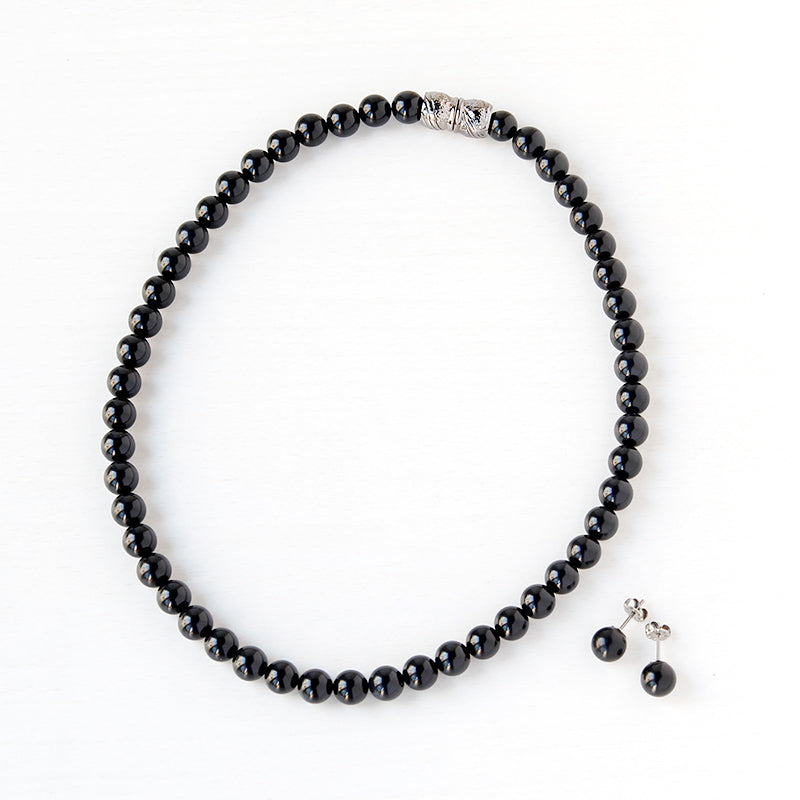 バッグまたは草履と同時購入でお得なセット割】天然8mmジェット ネックレス