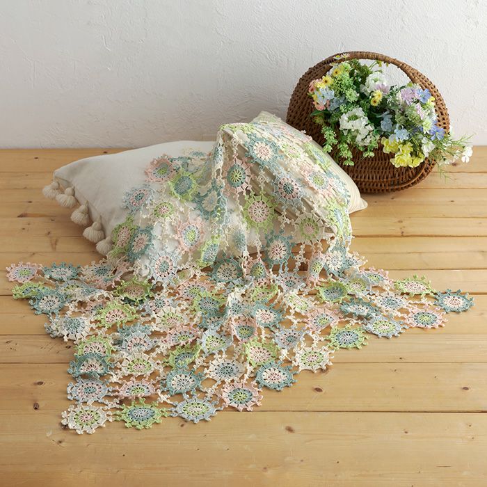 ブランケット＜睡蓮＞（編み物 材料セット） | リバティ 生地、編み物