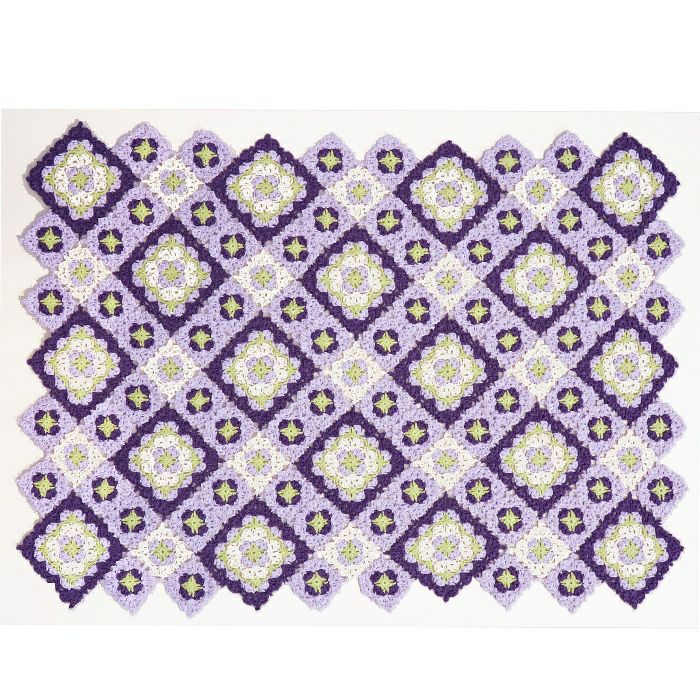 キュートフローラルブランケット＜レトロ＞（編み物 材料セット