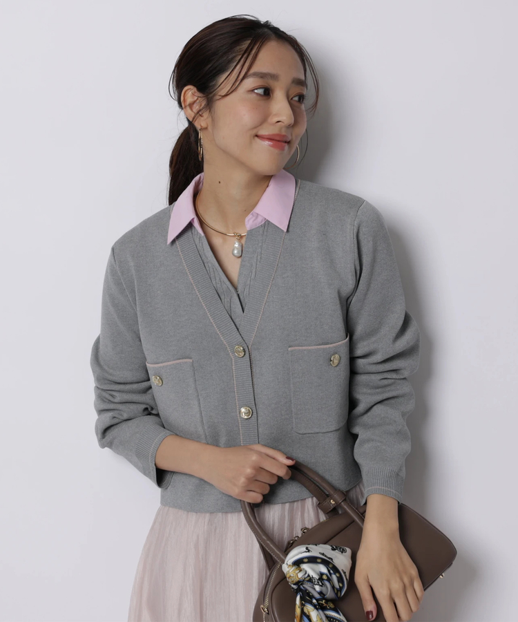 シャツカラーVネックアンサンブル | アンサンブル | JUSGLITTY（ジャス