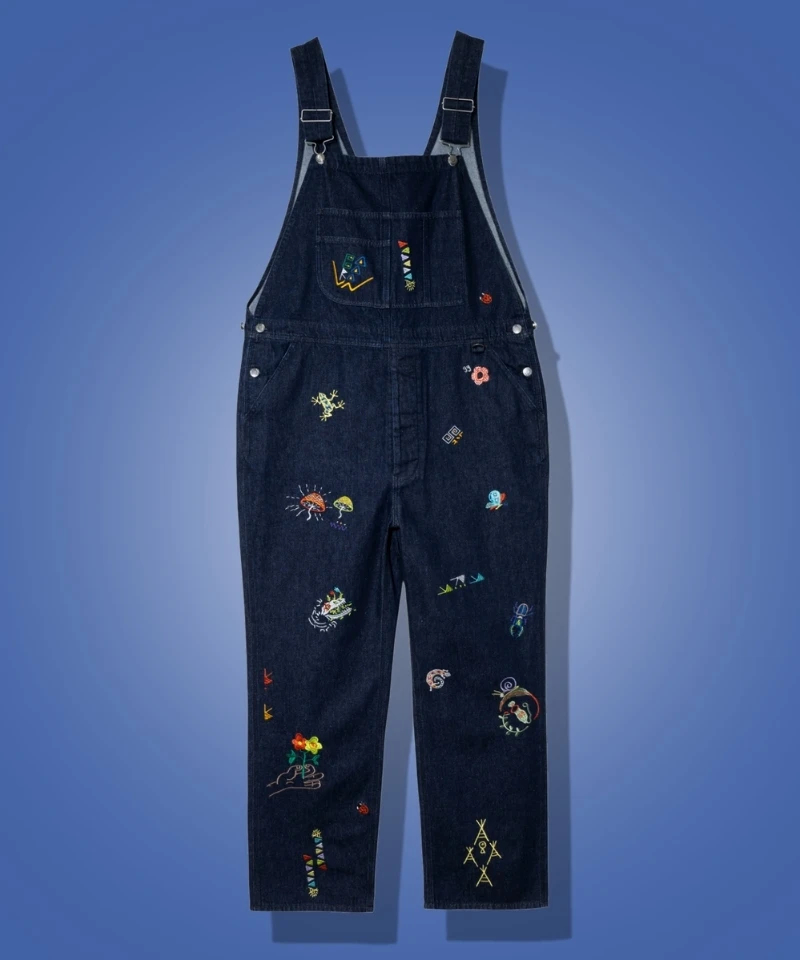 Threads Party Denim 刺繍オーバーオール (MENS/WOMENS)｜ファッション