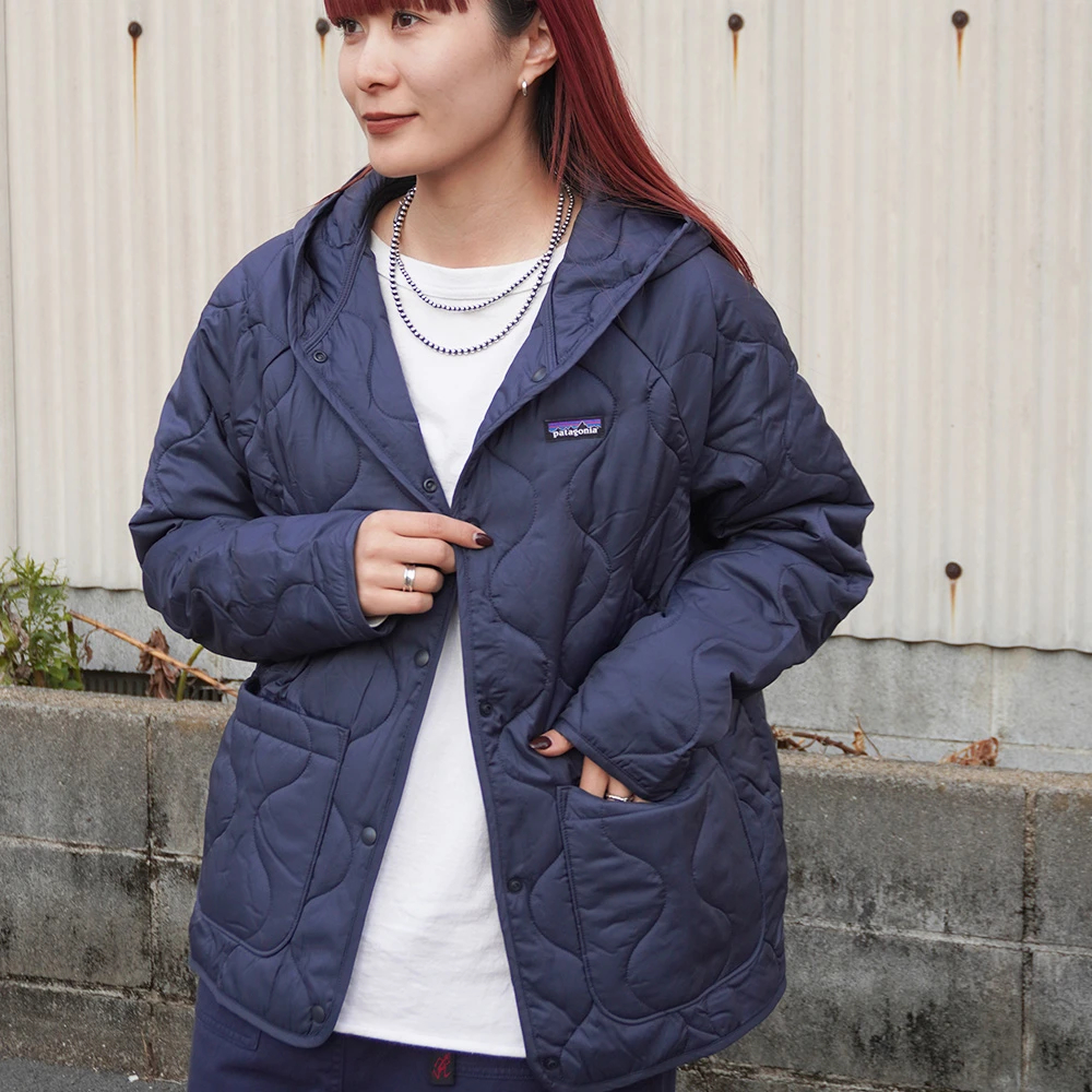 patagonia フード付きダウンジャケット XS ネイビー patagonia