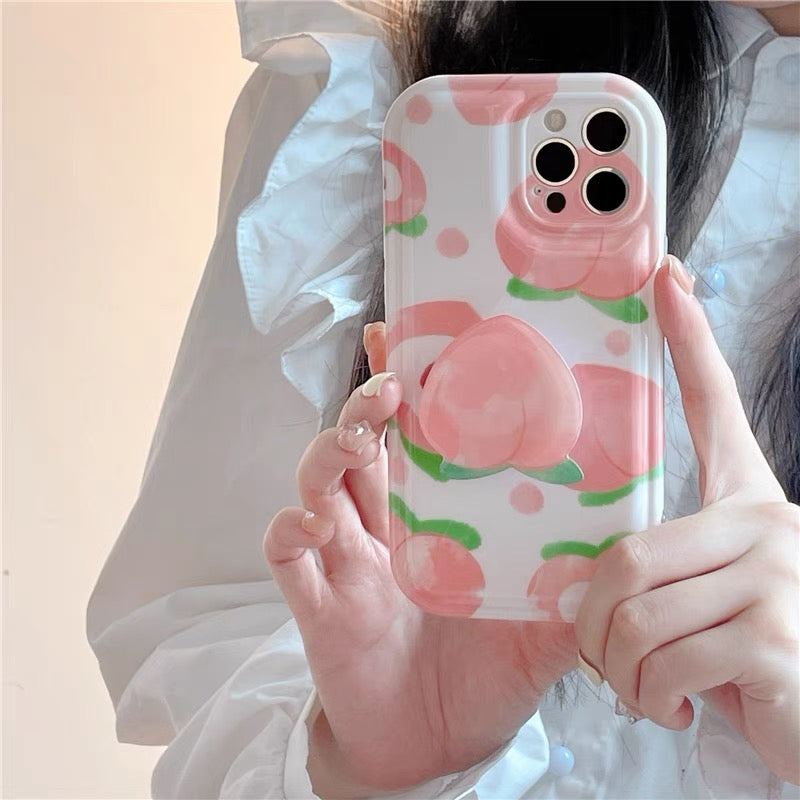 Kawaii Peach Phone Case For IphoneX/XS/XR/XSmax/11/11proMax/12
