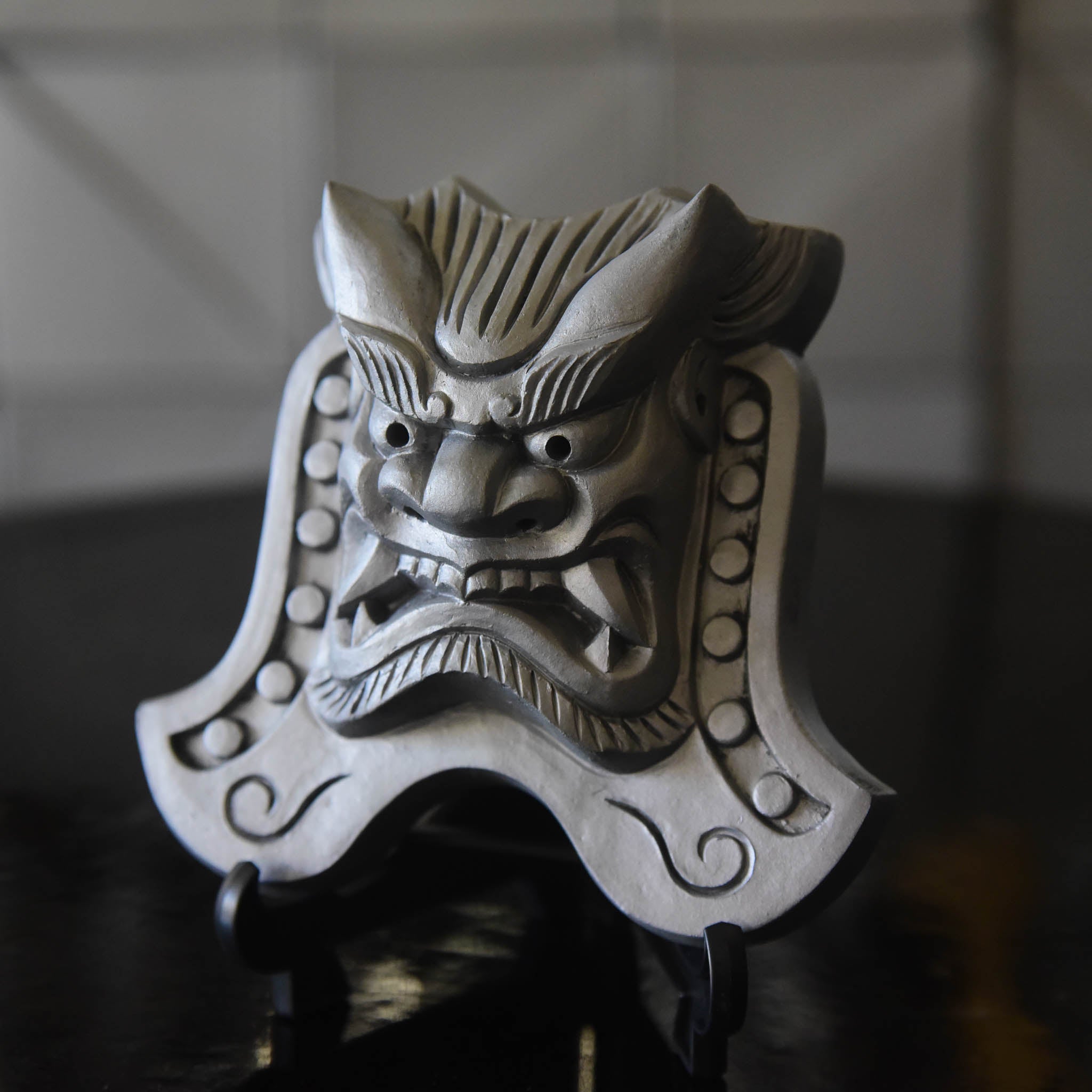 鬼瓦 工芸品 骨董品 魔除け 淡路瓦 雌雄一体 鬼瓦 工芸品 骨董品 魔