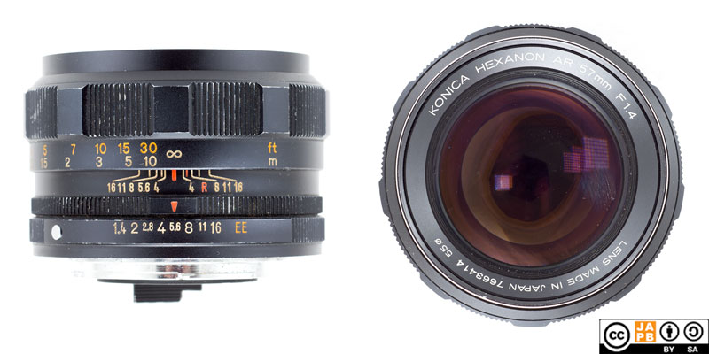 Data sheet: Konica Hexanon AR 57 mm f/1.4 – JAPB