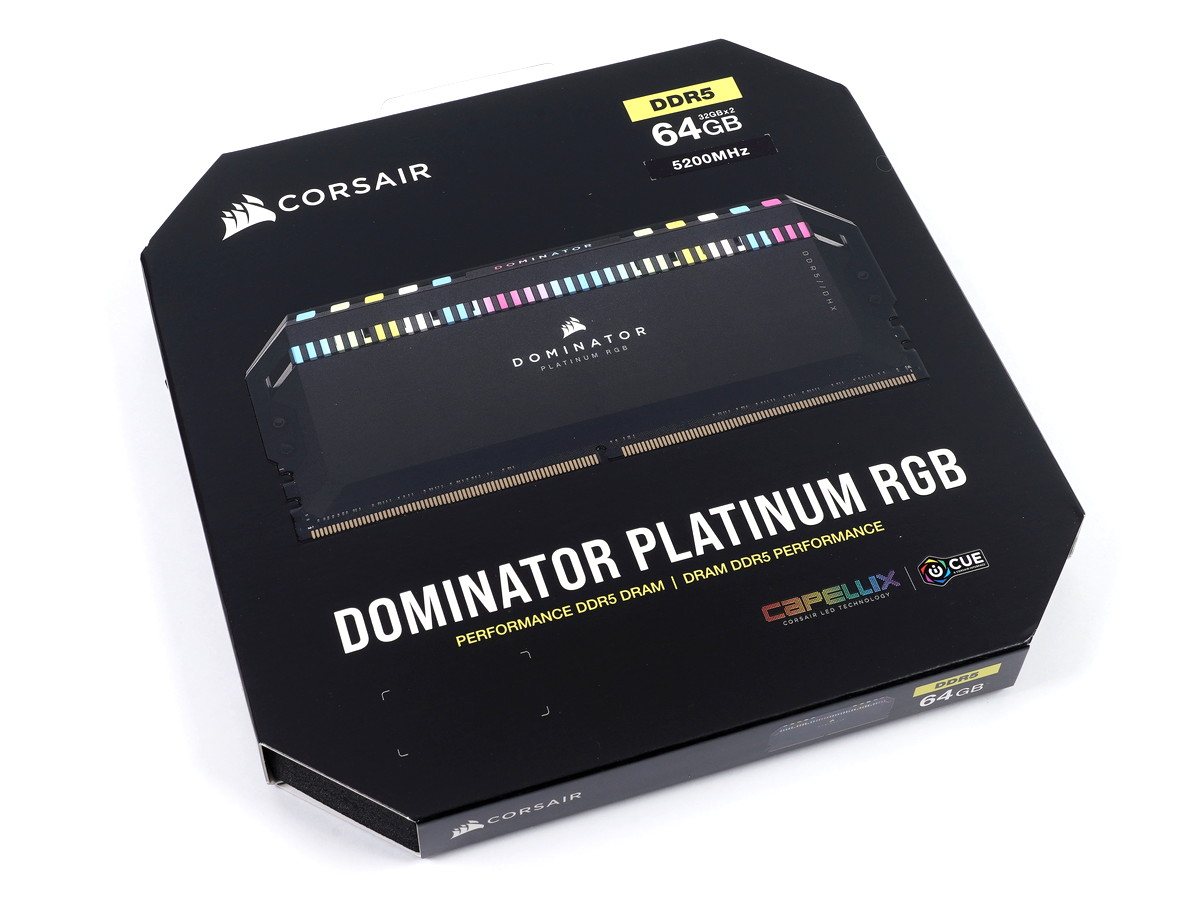 CORSAIR DOMINATOR PLATINUM RGB DDR5」をレビュー。32GBx2=64GBの大