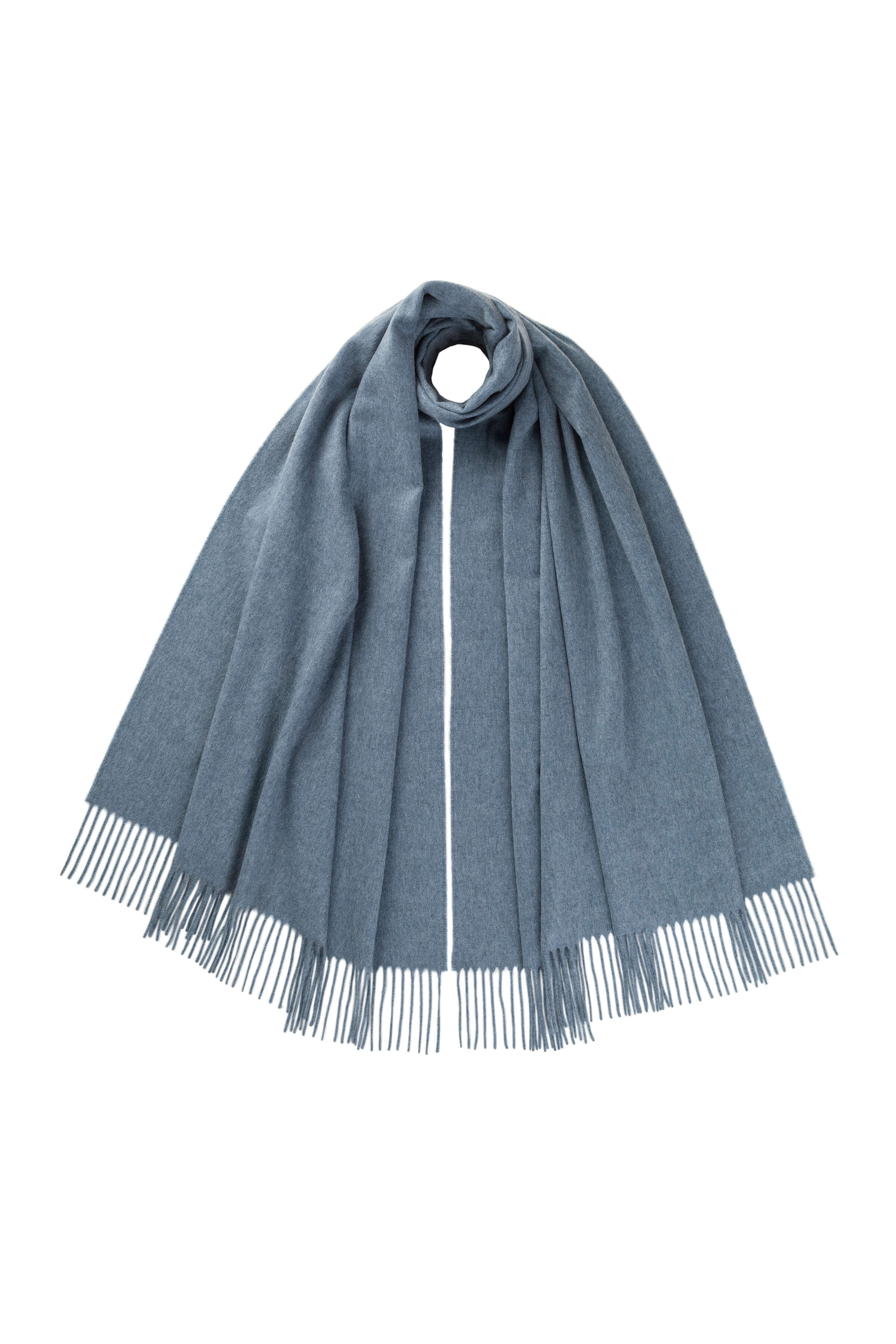 Plain Blue Cashmere Stole | Cashmere Accessories – Johnstons of Elgin