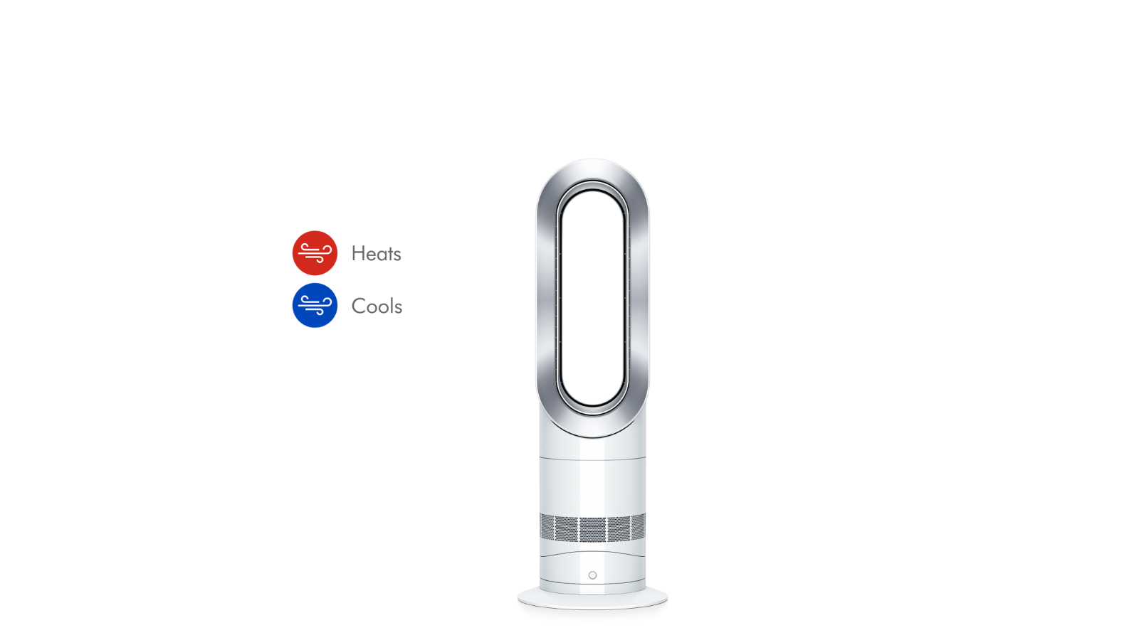 Dyson AM09 Hot+Cool Jet Focus Fan Heater - White/Silver | Joyce Mayne