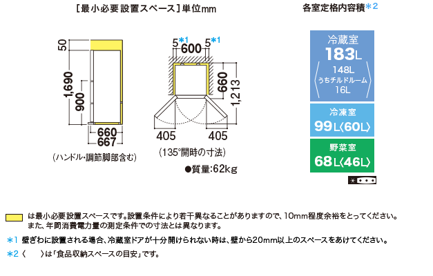 仕様/寸法 | SJ-W352D | 冷蔵庫トップ：シャープ