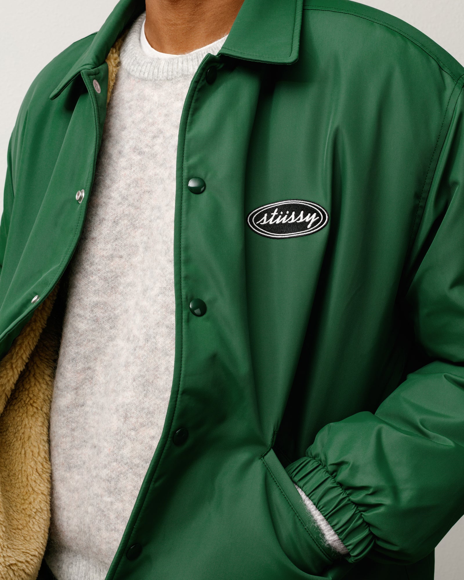 Coaches Jacket – Green | Outerwear | Stüssy Japan