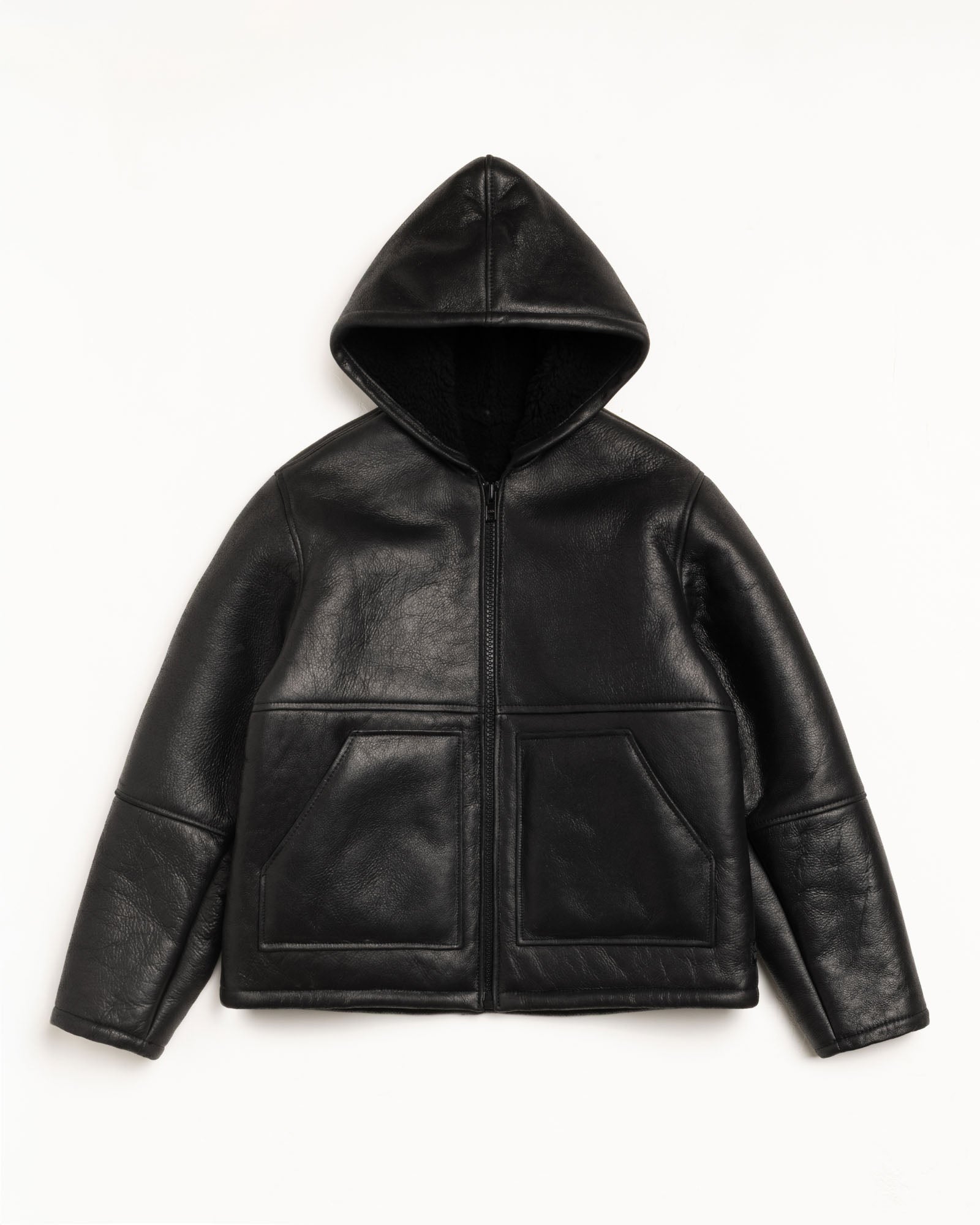 Shearling Hooded Jacket – Black | Outerwear | Stüssy Japan