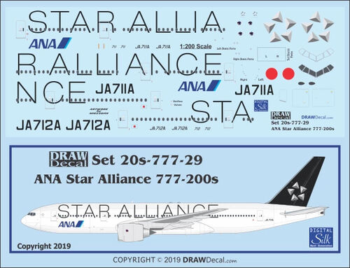 Boeing 777-200 - All Nippon Airways (ANA) Star Alliance Draw Decal