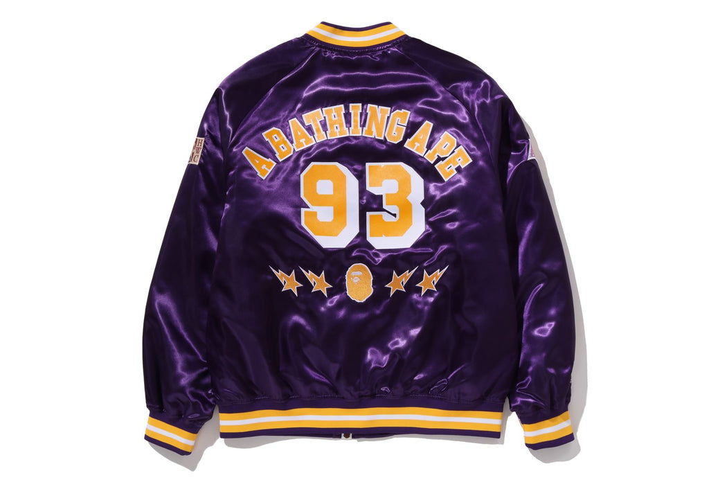 BAPE X M&N NBA 】LOS ANGELES LAKERS SATIN JACKET | bape.com