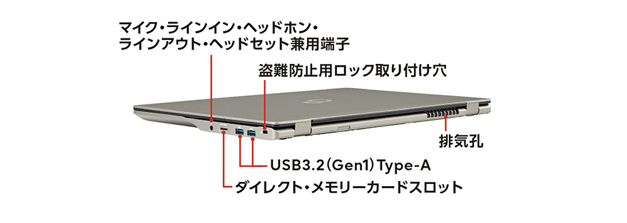 富士通 ノートパソコン（PC） LIFEBOOK U7614/R 各部名称/外観