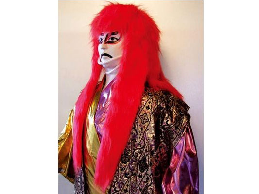 歌舞伎赤色90cm毛付きカツラ | 毛付かつらのレンタル | ジャストタイム