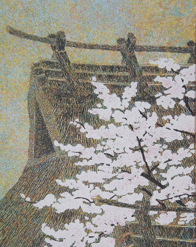 絵画 粒画 勝田幸男 桜とみみずく Yahoo!オークション -「勝田幸男」の