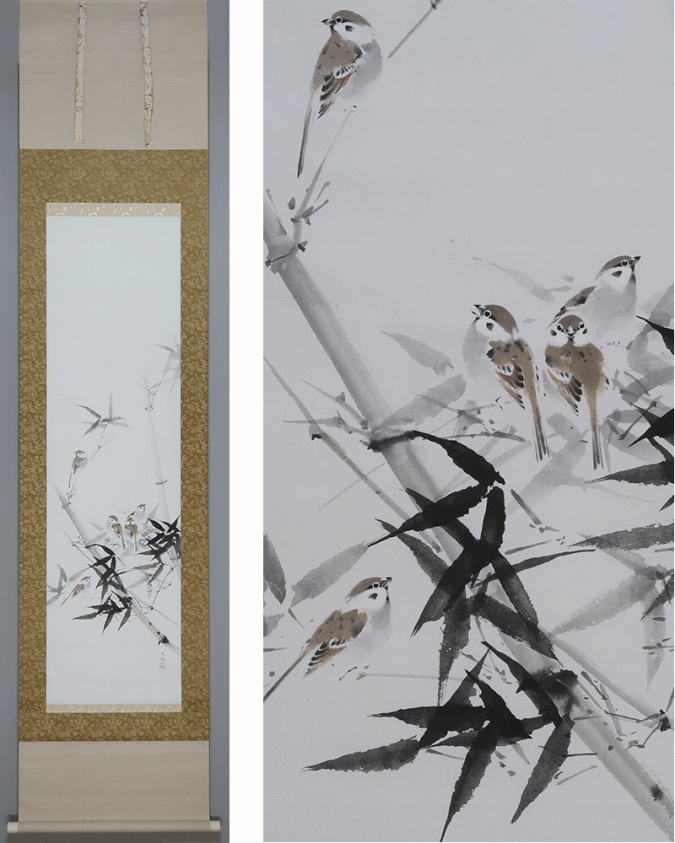 岡田雄皇 㐂雀 | 掛軸(掛け軸)販売／表装ご依頼は掛軸いっぷく掛軸